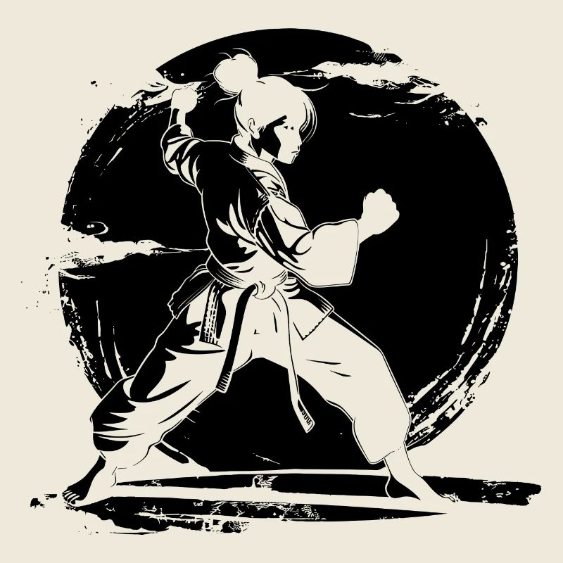 Karate Mädchen Skizze