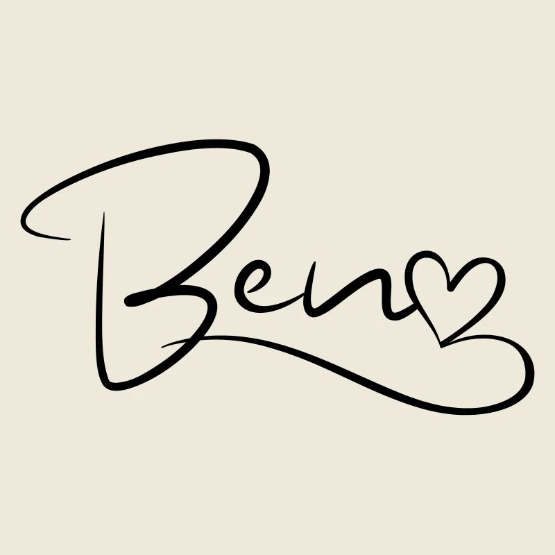 Ben Last Name First Name Heart Decor
