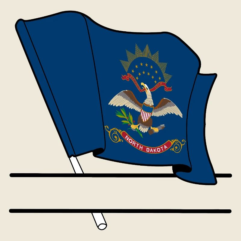 Bannière de texte du drapeau du Dakota du Nord
