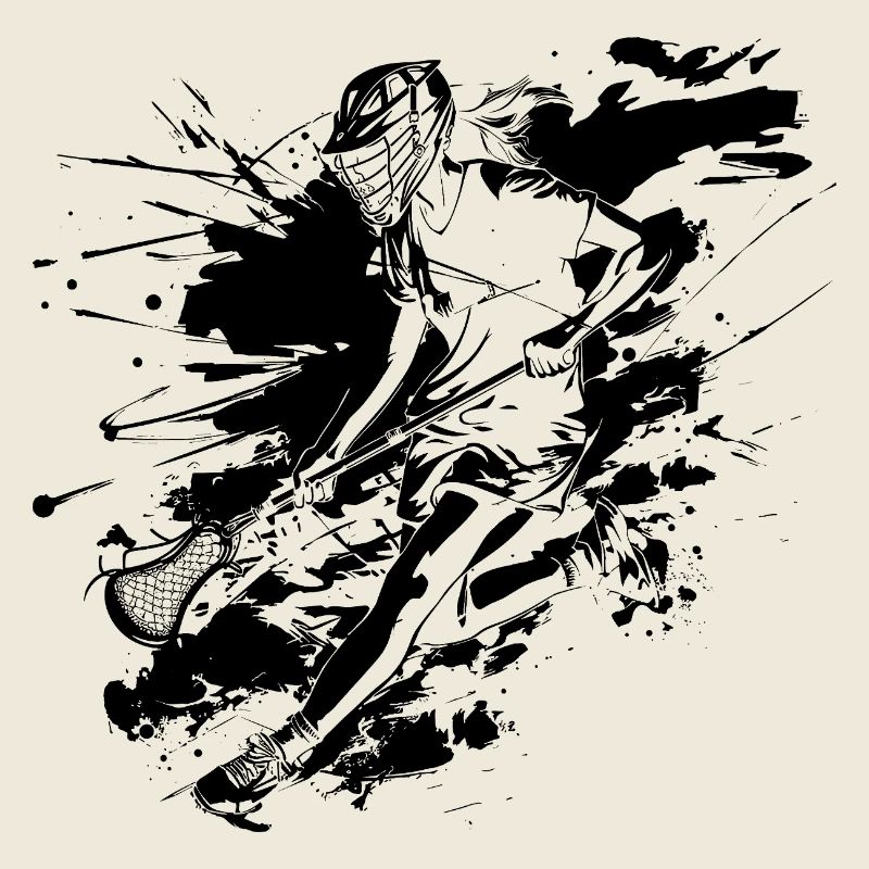 Lacrosse player graffiti