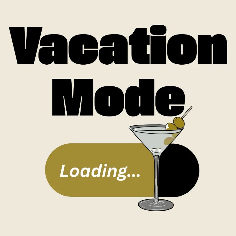 Vacation Mode On – Martini with loading bar (dark)
