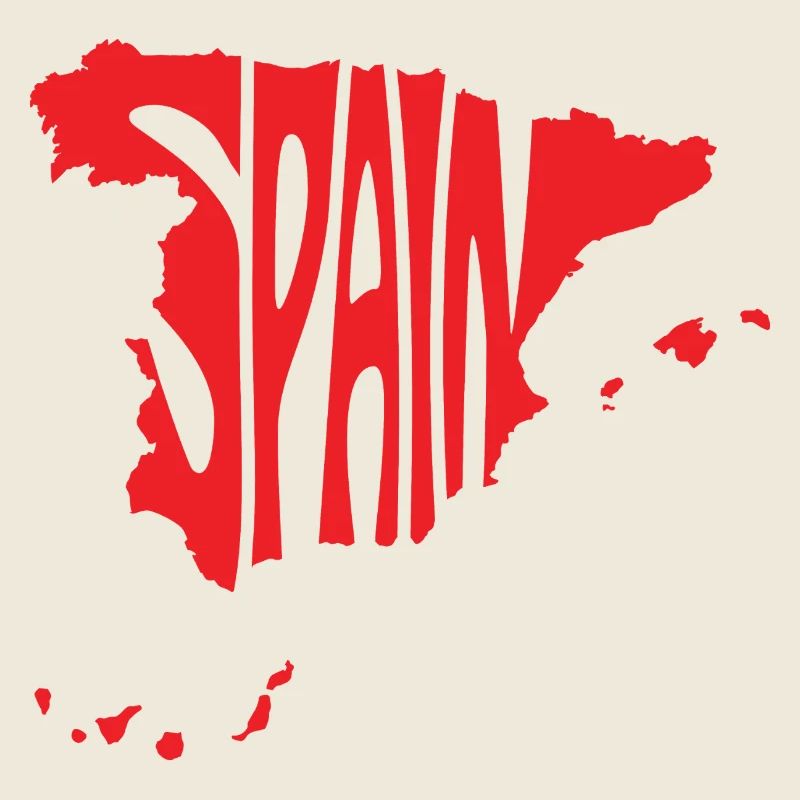 Spain Map Artistic Typography Design