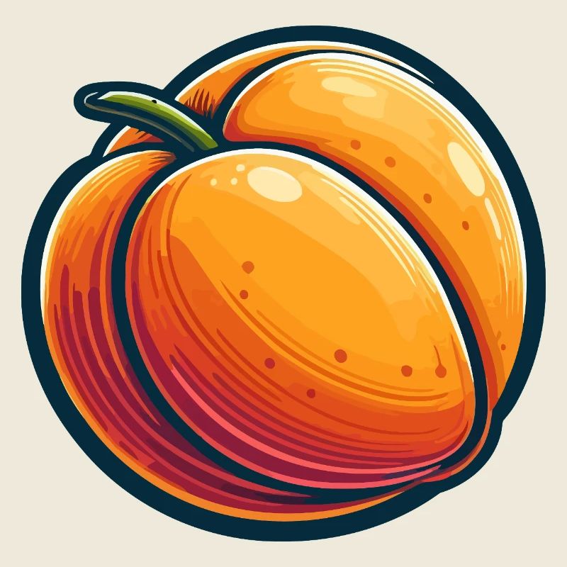 Bunte und dynamische illustrierte Aprikose