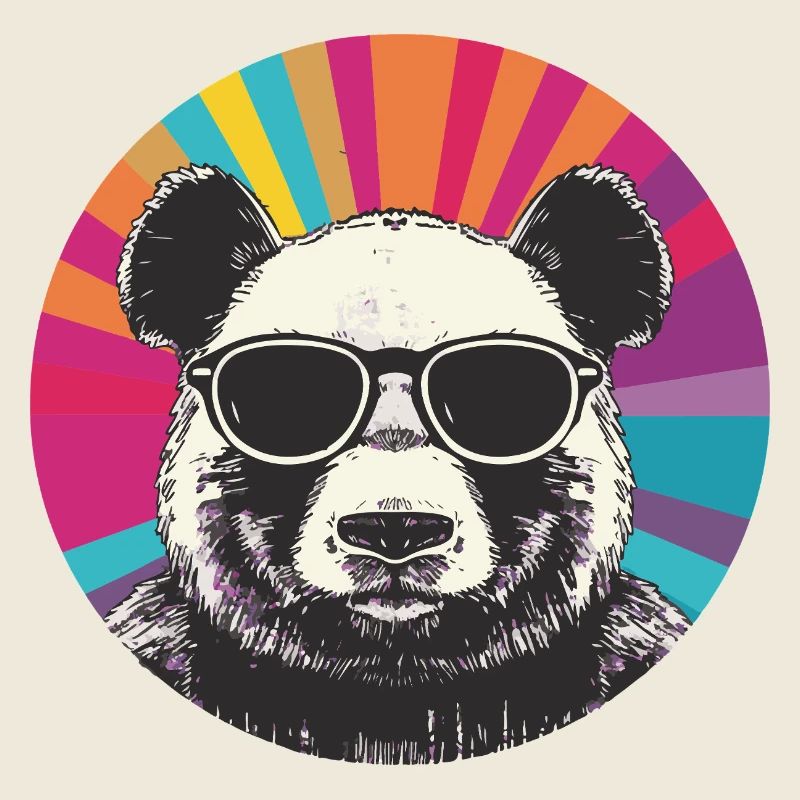 Portrait d'ours avec des lunettes de soleil rétro
