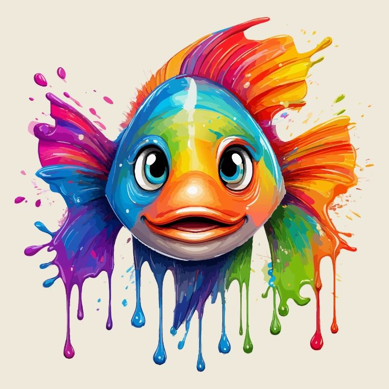 Buntfisch mit Farbexplosion