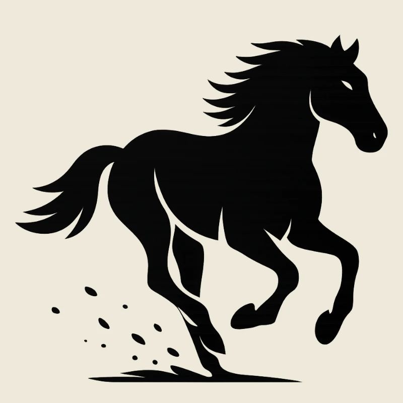 Silhouette de galop de cheval