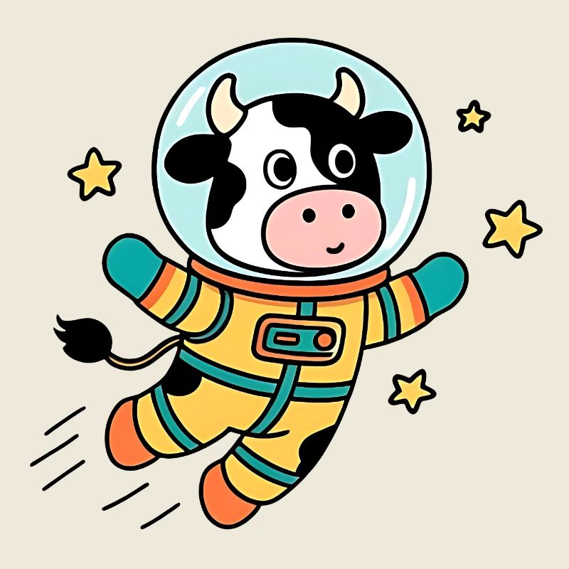 Vache Astronaute dans l'espace