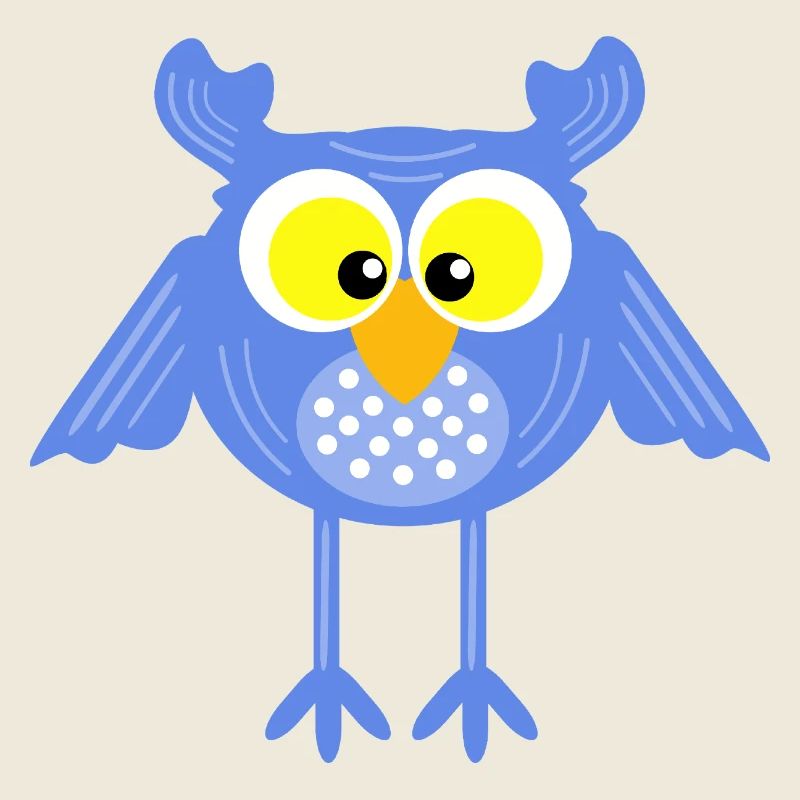 Blaue Eule mit Punkten