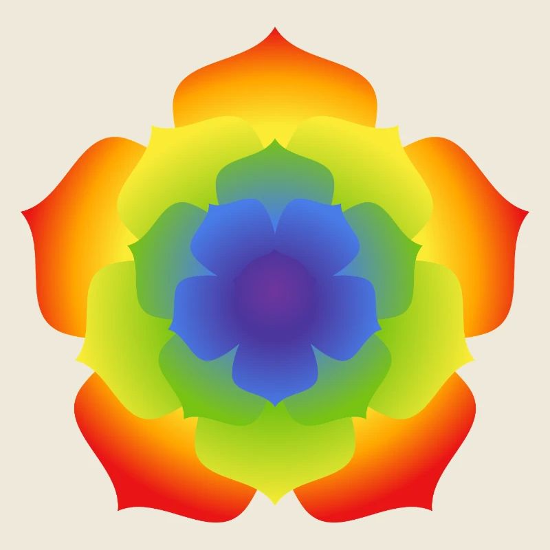 Fleur du Mandala du Lotus Arc-en-ciel