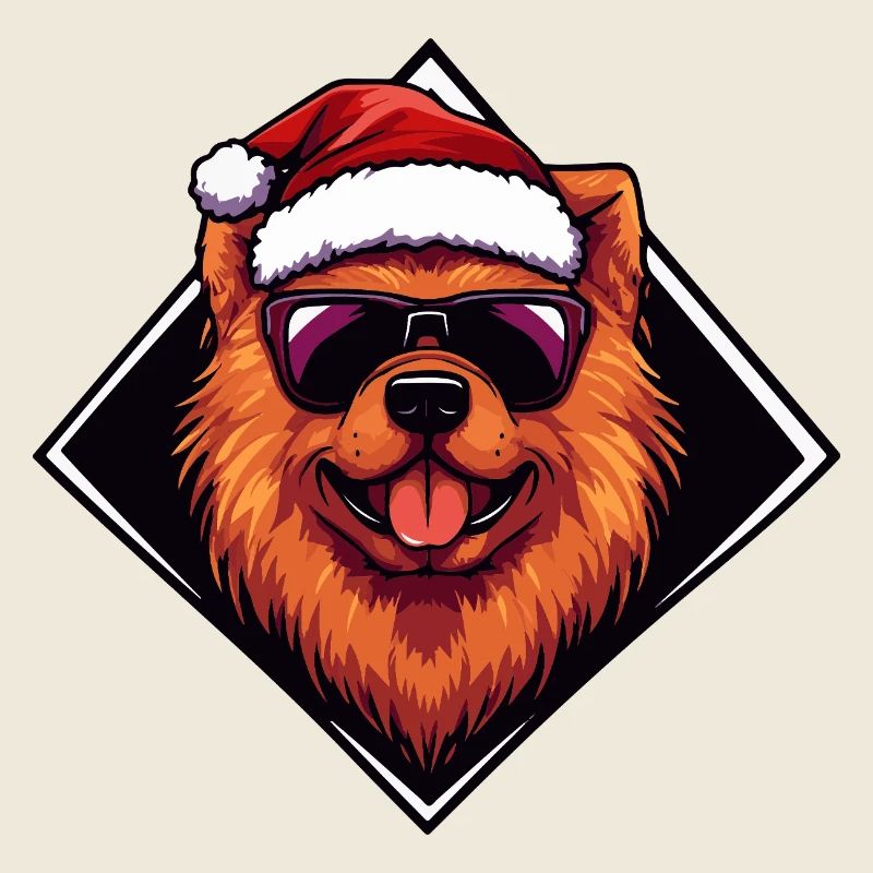 Dessin animé du chien du Père Noël