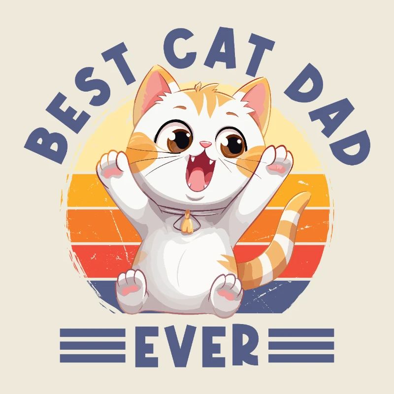 Cat Best Cat Dad Ever Cat Dad Funny Saying