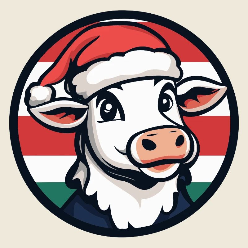Weihnachtskuh im Festtagsrot-Grün