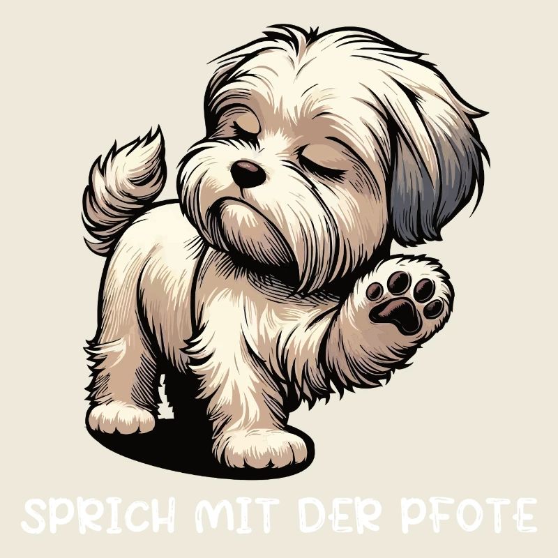 Sprich mit der Pfote Malteser Malteserbesitzer 