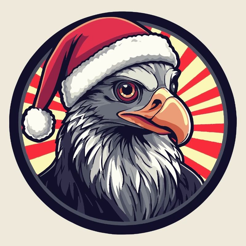 Christmas Bird with Santa Hat
