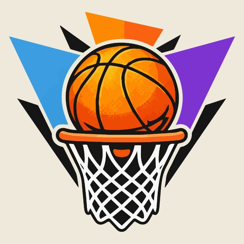 Illustration graphique du dunk avec balle de basket-ball