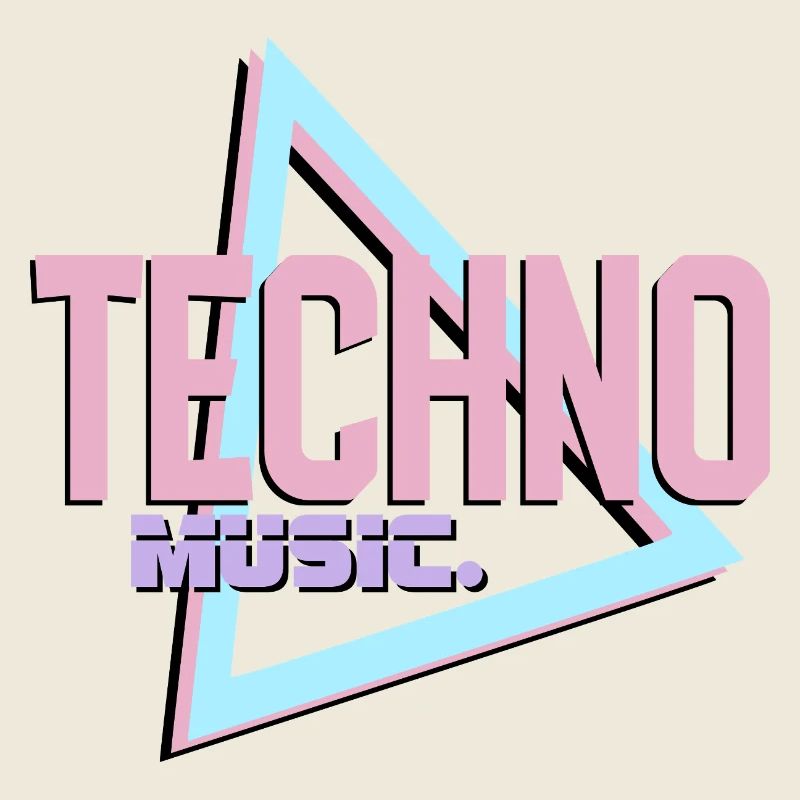 Techno Neon Retro Logo