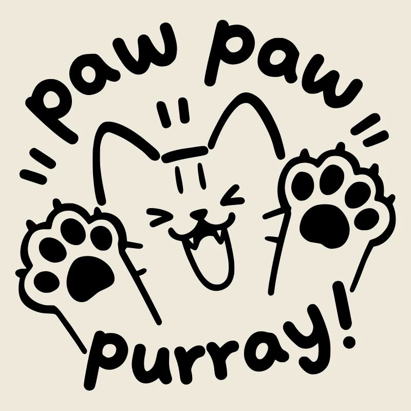 Paw Paw Purray Cat | Motif de mots de pattes mignonnes