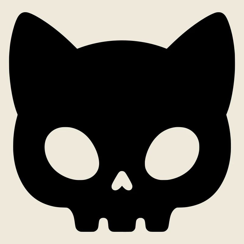 Silhouette de crâne de chat | Masque gothique mignon