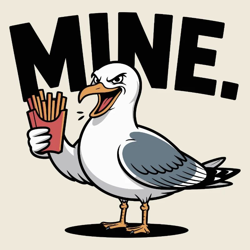 Grumpy Seagull mit Pommes