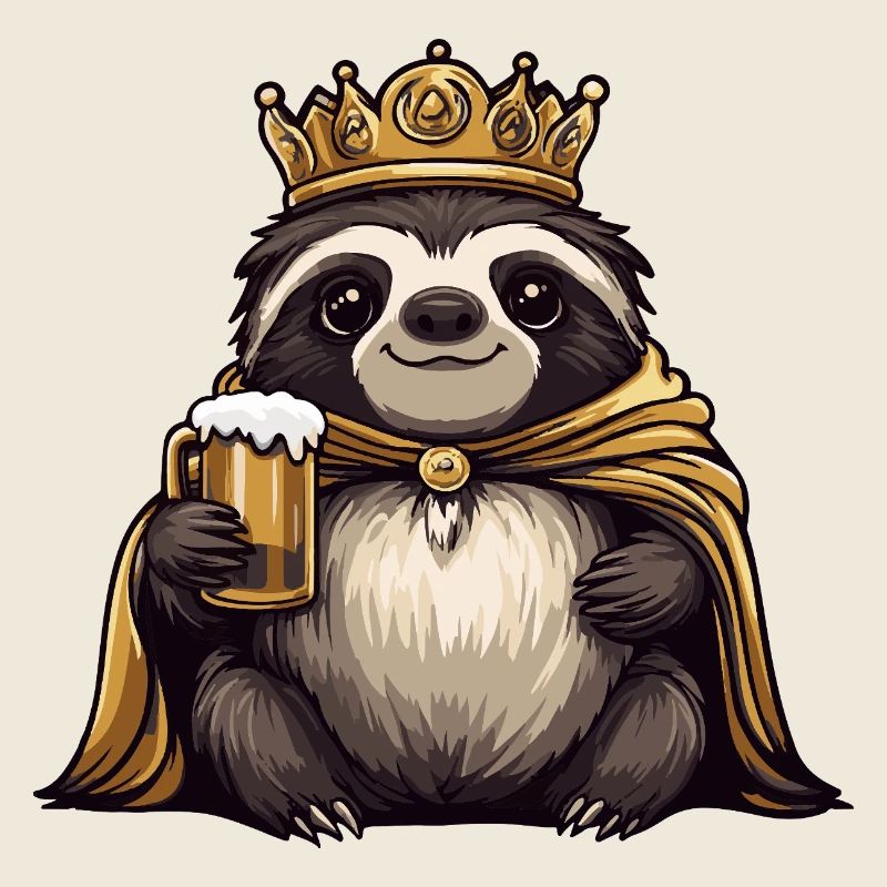 Faultier Bier König