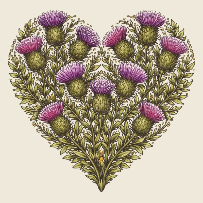 Thistle Heart Botanical Print