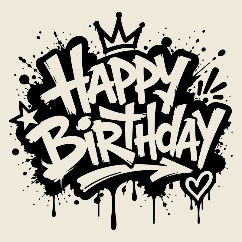 Motif de fête graffiti pour joyeux anniversaire