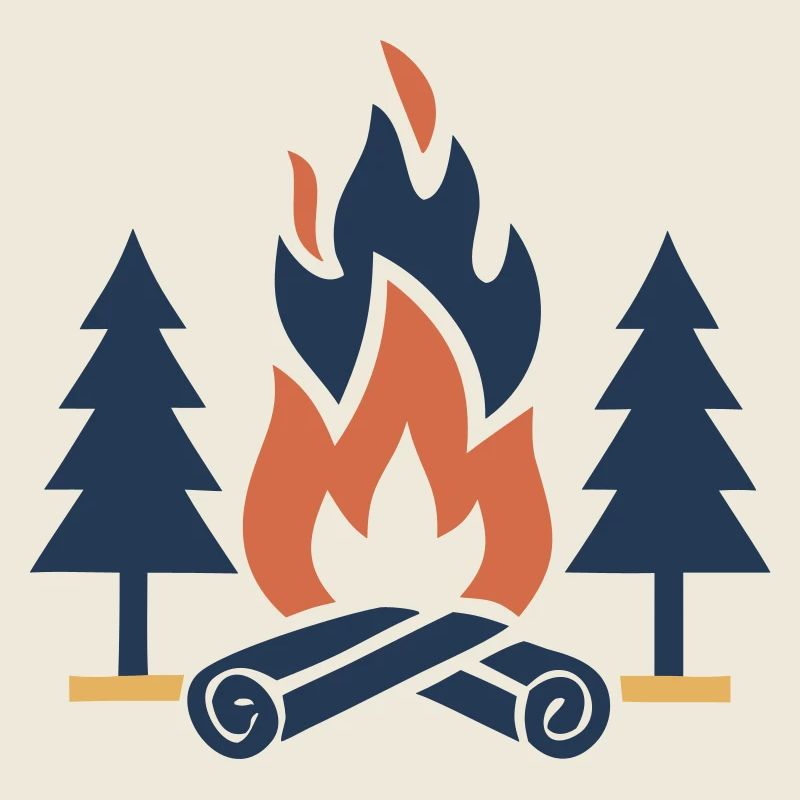 Campfire fir trees forest nature
