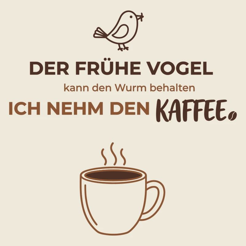 Früher Vogel & Kaffee | Minimalistisches Design