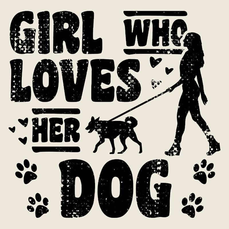 Fille qui aime son chien
