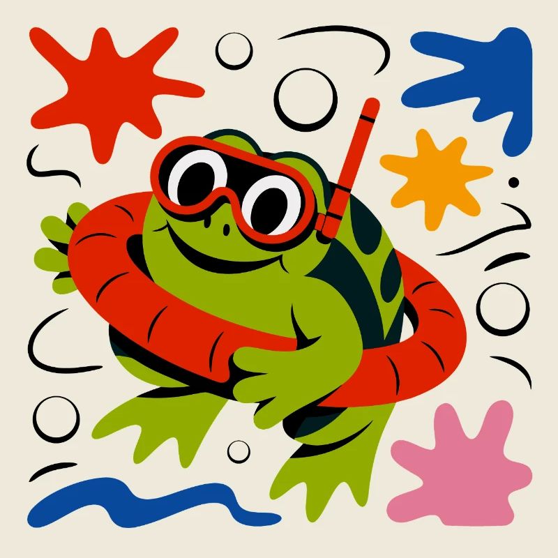 Grenouille avec des lunettes de plongée