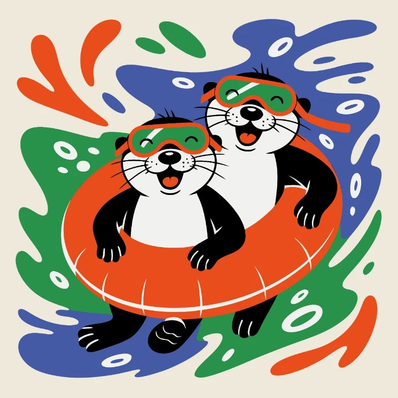 Loutre dans le ring de nage