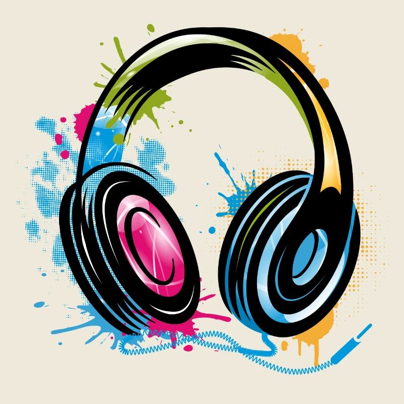 bunter Graffiti Kopfhörer