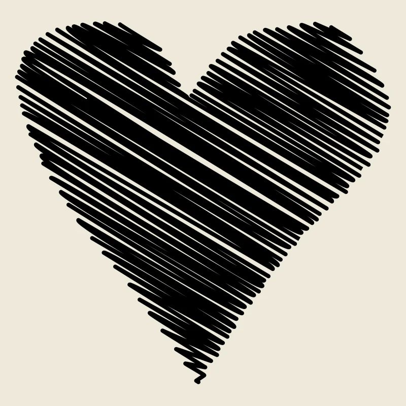 heart scribble drawing minimal love love lines