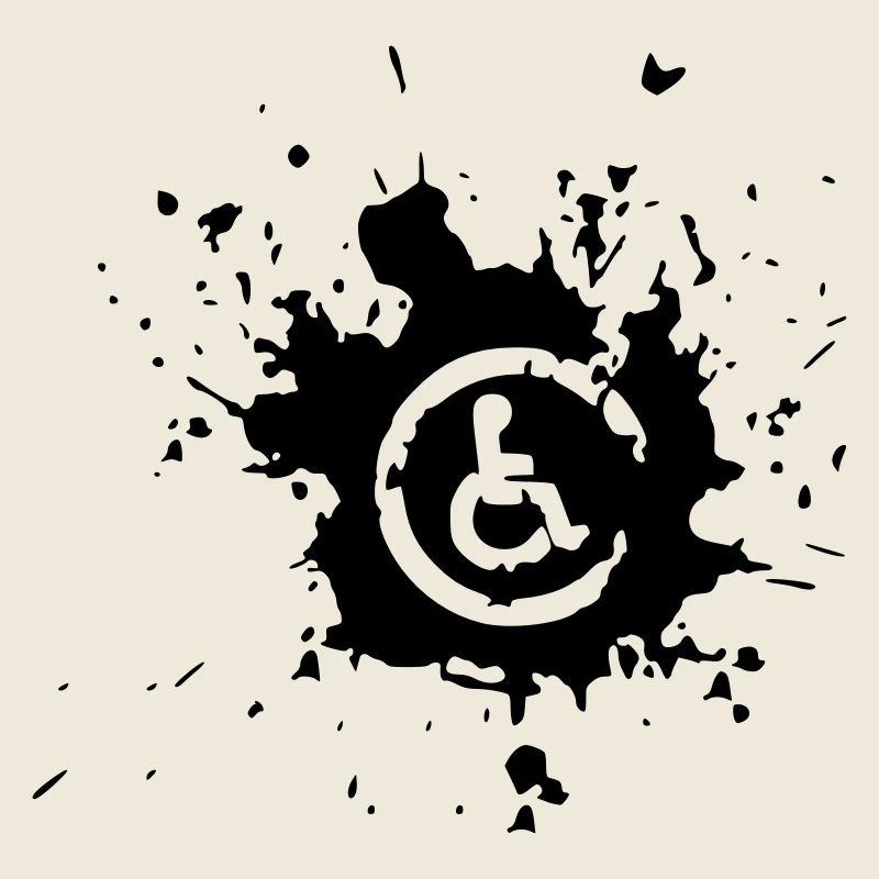 Bild Rollstuhl Behinderte Farbspritzer *