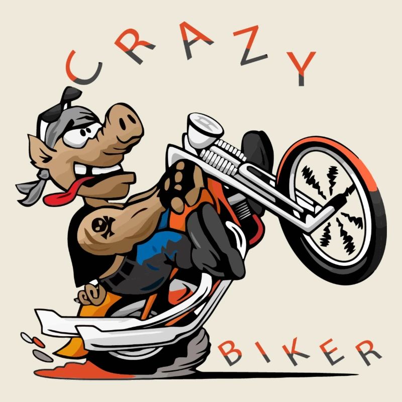 Wild Dog Biker Cartoon