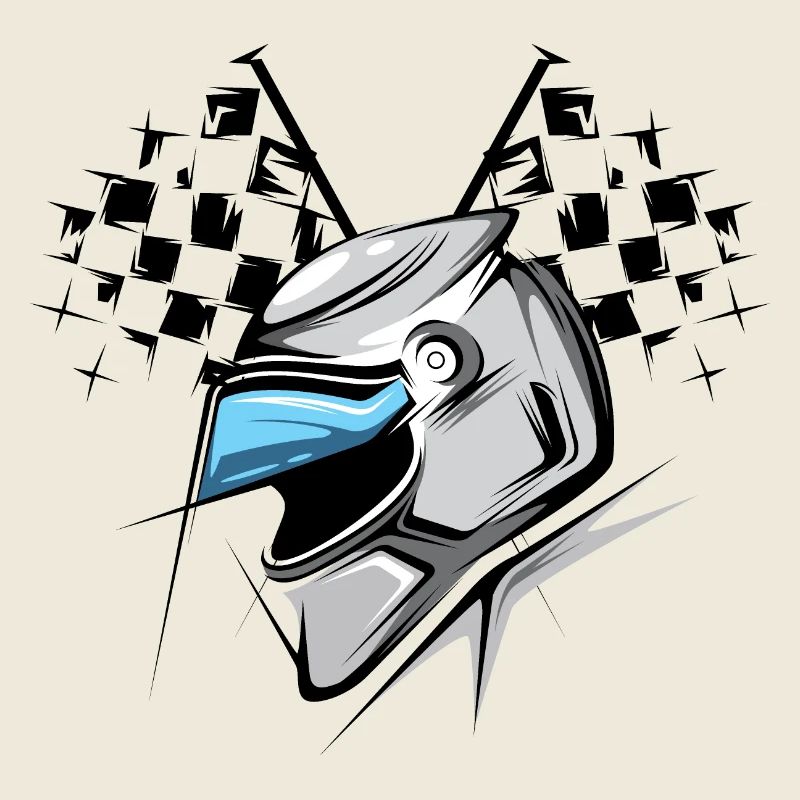 Formule damier drapeau casque illustration graphique de course