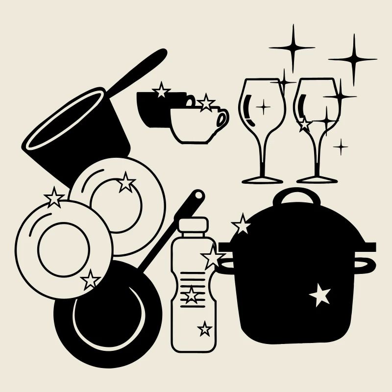 Logo vaisselle propre lave-vaisselle