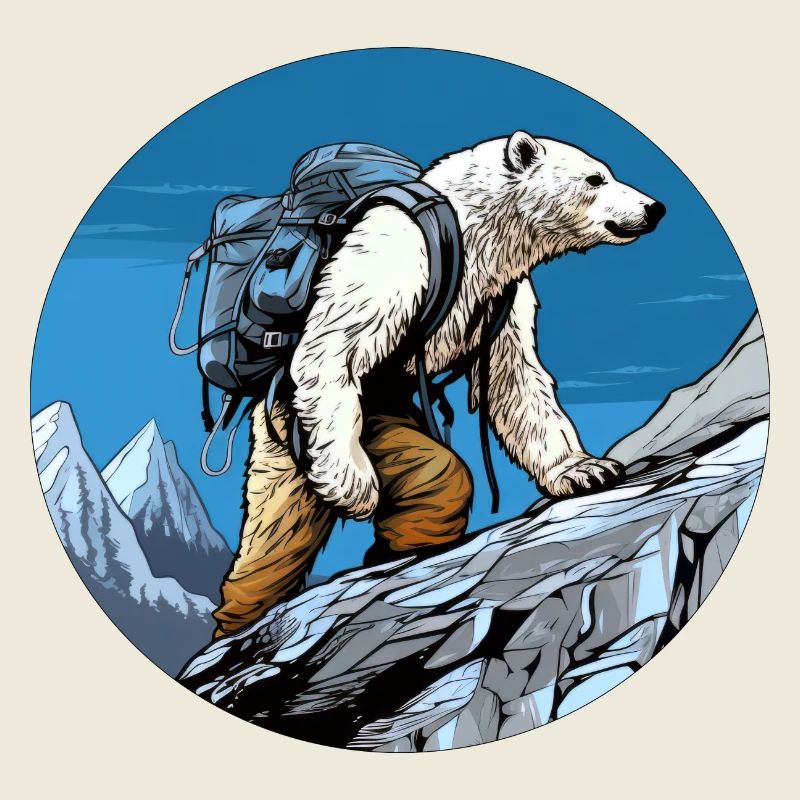 Eisbären Wandern / Bergsteiger Eisbär