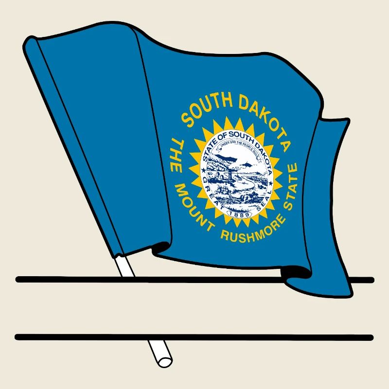 Bannière de texte du drapeau du Dakota du Sud