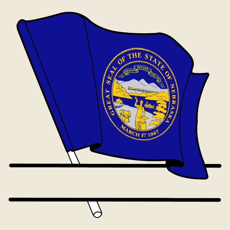 Drapeau Nebraska bannière de texte