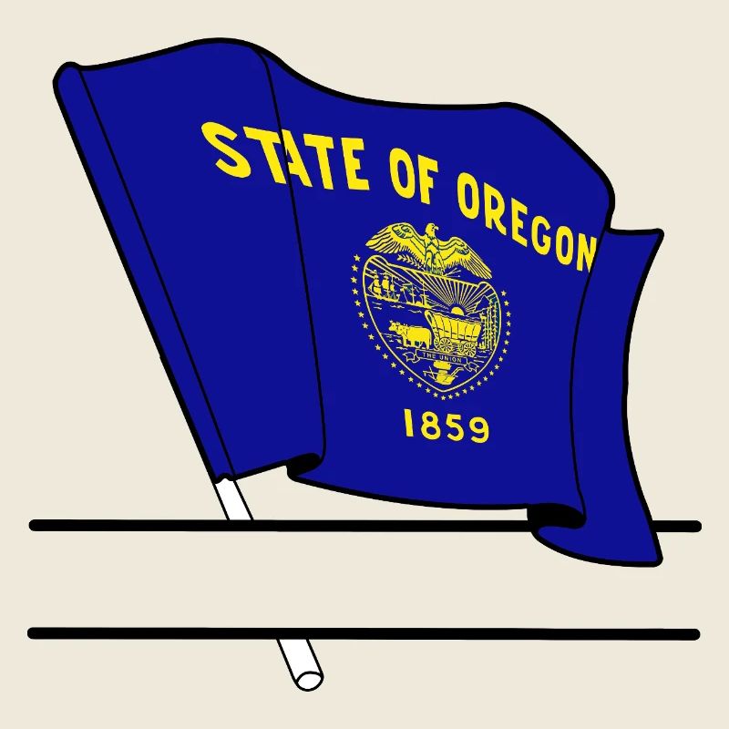 Drapeau Oregon texte bannière