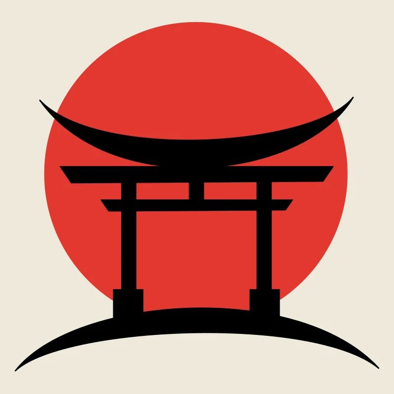 Abstract Gradient Japanese Torii