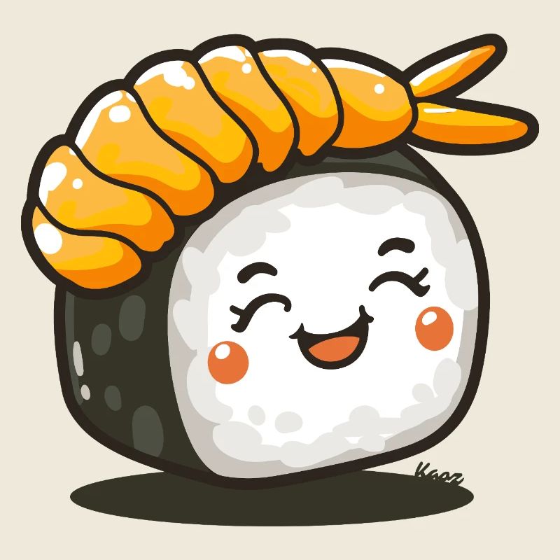 Sushi roll with shrimp