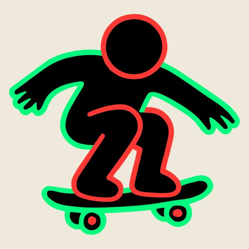 Neon Skateboarder Linienkunst