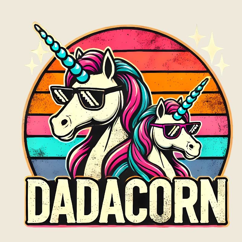 Dadacorn coucher de soleil papa licorne