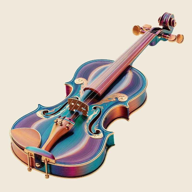Art du violon arc-en-ciel
