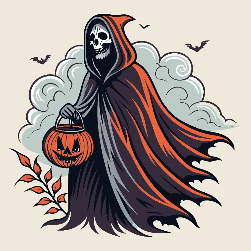 Halloween Sensenmann mit Kürbis