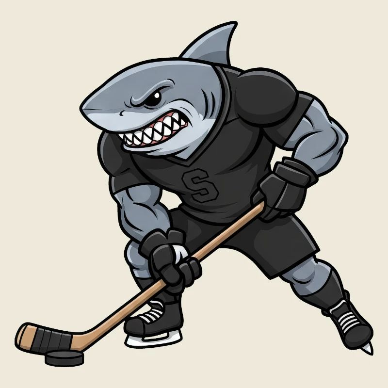 Megalodon Owner Strong Hockey Player Cool