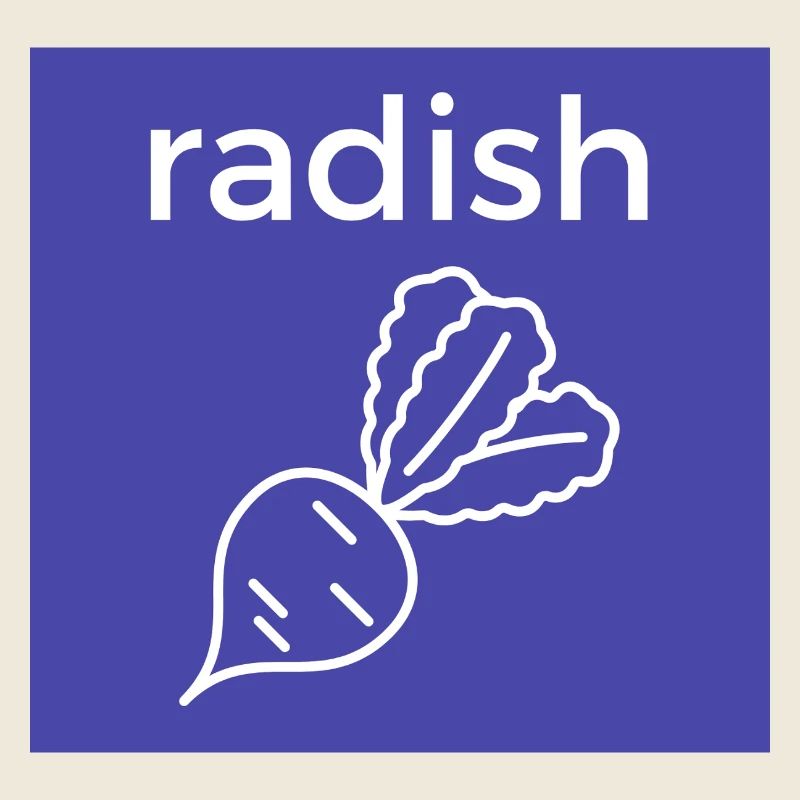 Radieschen Linienstil auf Blau