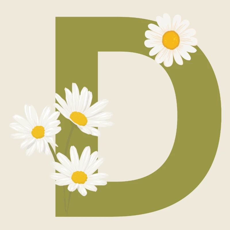 Buchstabe d Grüne Gänseblümchen